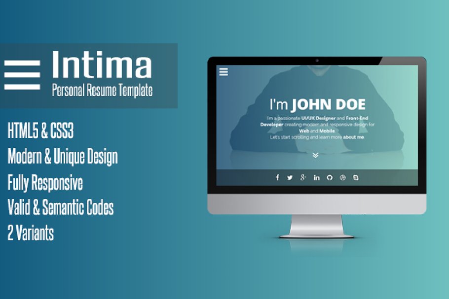 Download Intima - Clean & Responsive Resume