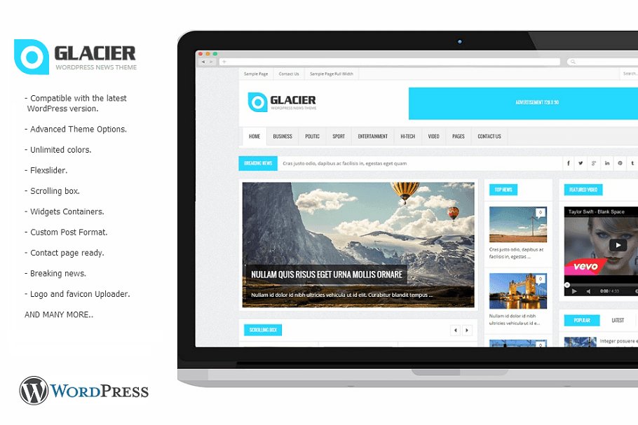 Download Glacier - WordPress Theme