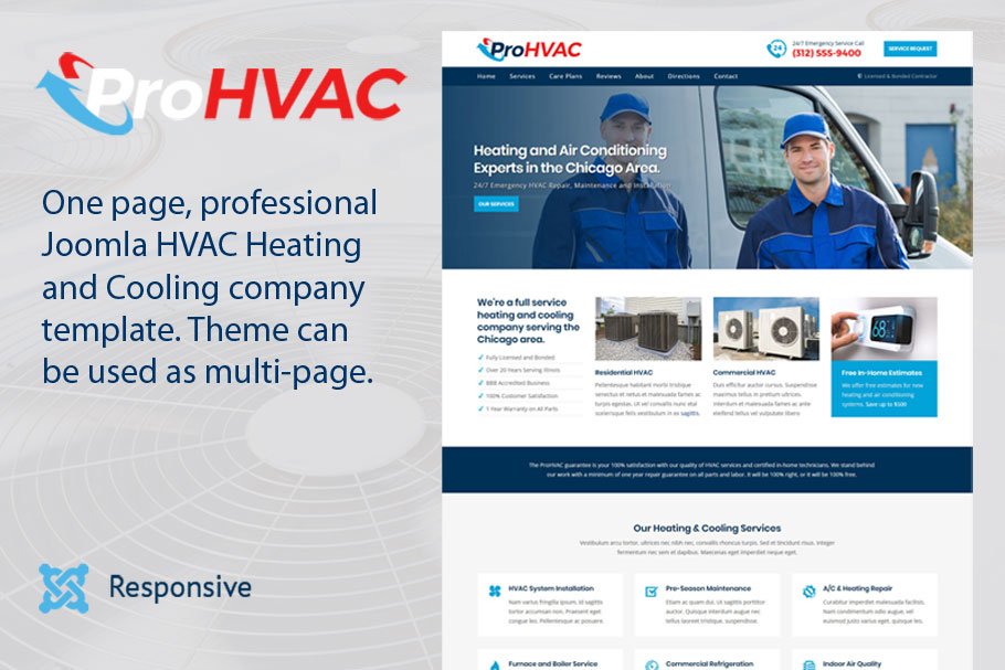 Download ProService HVAC Joomla Template
