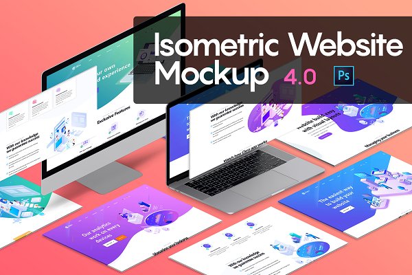Download Isometric Website Mockup 4.0