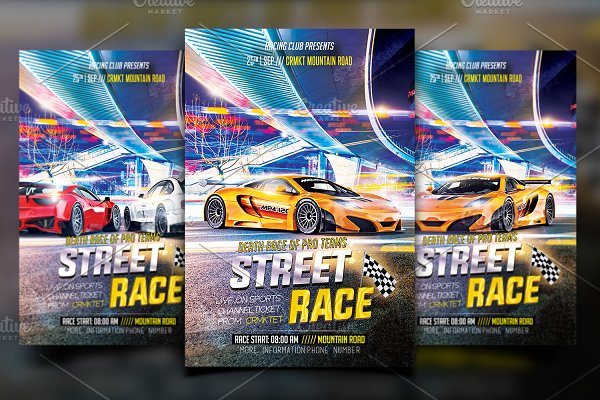 Download Street Race Flyer Template
