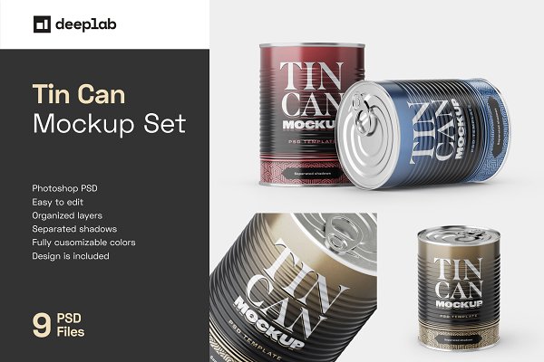 Download Tin Can Mockup Set | Conserve