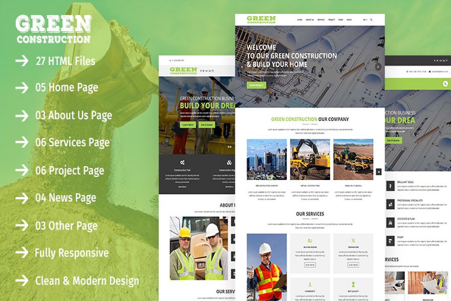 Download Green Construction - HTML5 Template
