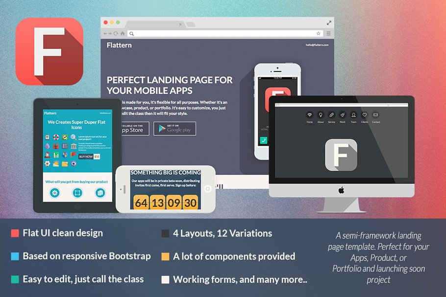 Download Flattern - All in One Landing Page