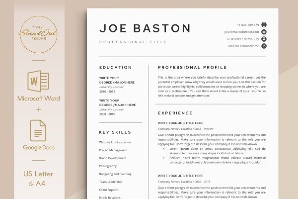Download Resume/CV Template - JOE