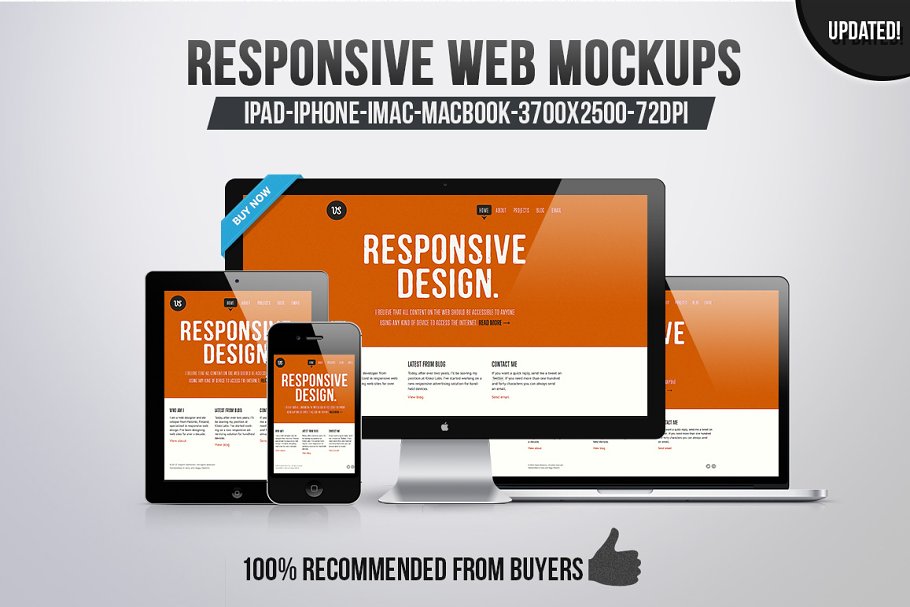 Download 12 Responsive Web Mockups (50% OFF)