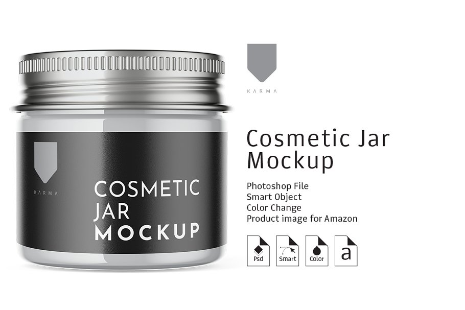 Download Cosmetic Glass Jar Mockup 3