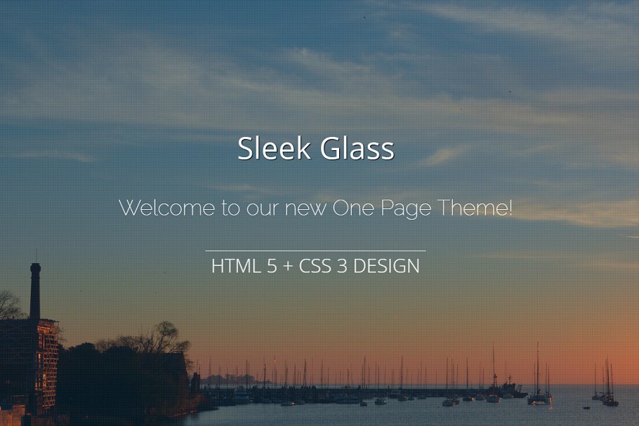 Download Sleek Glass - One Page HTML 5 + CSS3