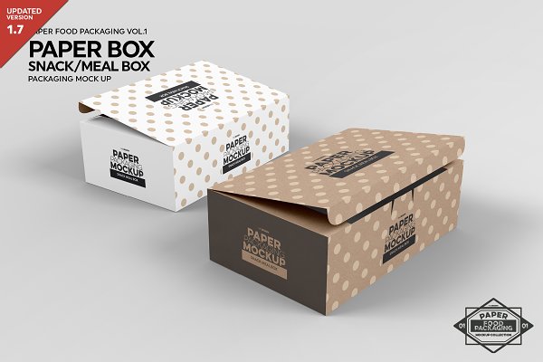 Download Meal Snack Food Box Packaging Mockup