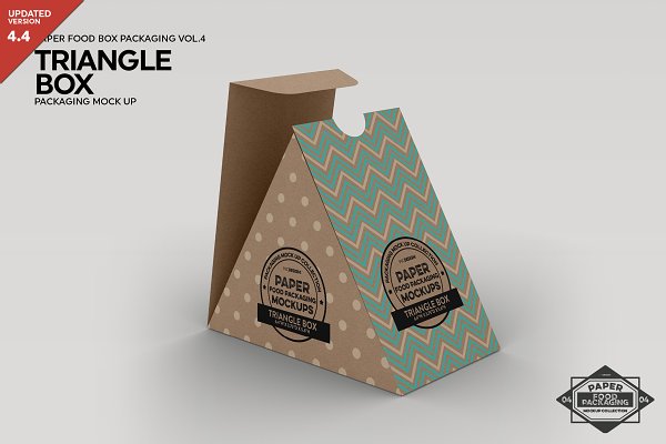 Download Triangle Food Box Packaging Mockup
