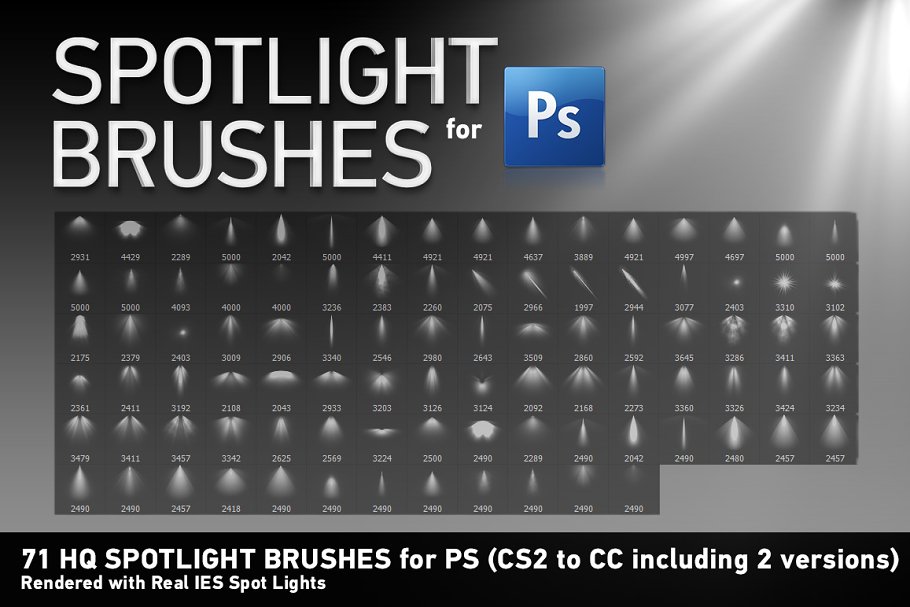 Download 71 HQ Spotlight Brushes for PS