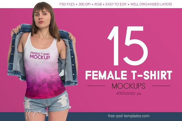 Download Female T-Shirt MockUps