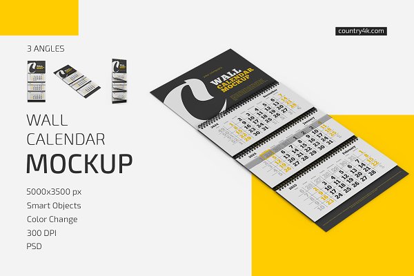 Download Wall Calendar v04 Mockup Set