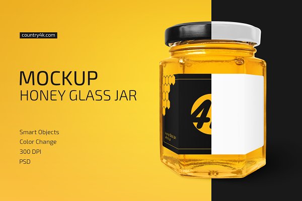 Download Honey Glass Jar Mockup