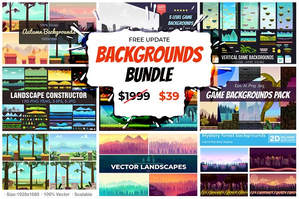Download 2D Landscapes & Backgrounds Bundle