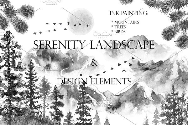 Download Serenity Landscape Ink Painting