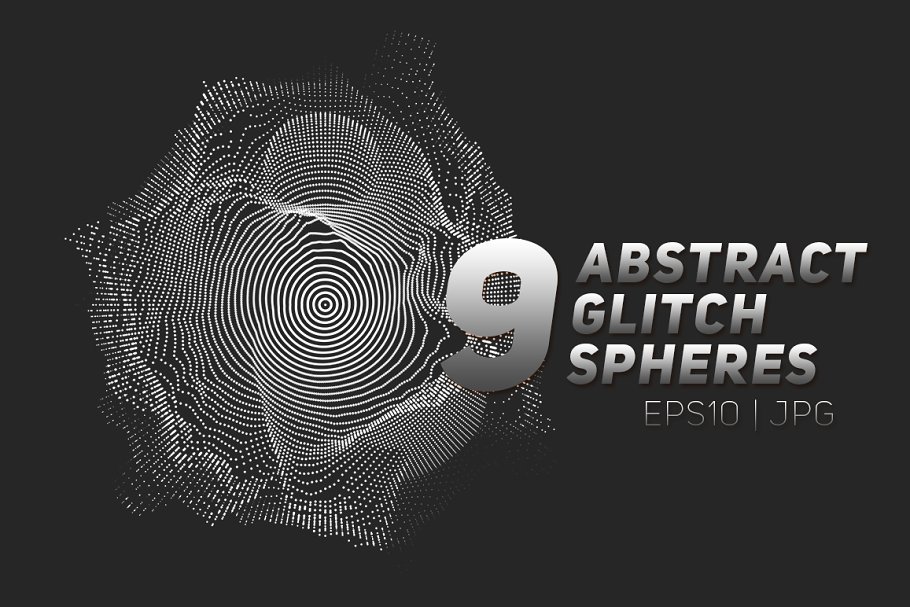 Download 9 Abstract Glitch Point Spheres