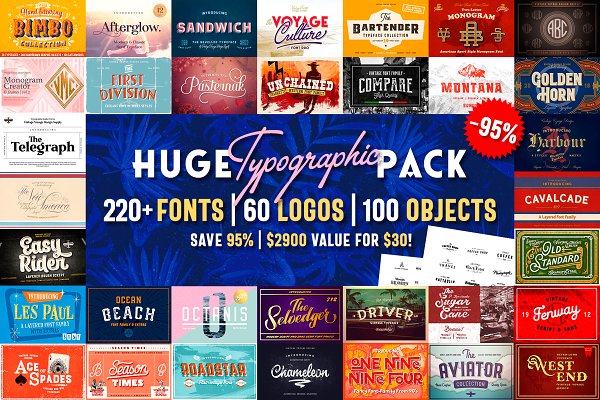 Download Huge Typographic Pack + 60 Logos !
