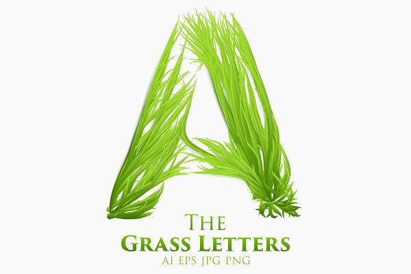 Download Vector Grass Letters Set