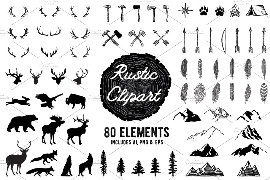Download Rustic Clipart Volume 1 - AI PNG EPS