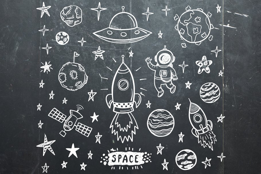 Download Space doodle set