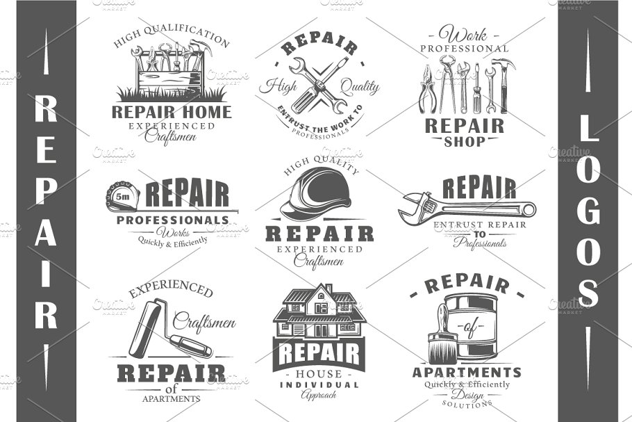 Download 9 Repair Logos Templates Vol.1