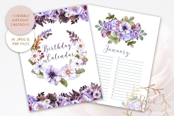 Download Printable Birthday Calendar #1