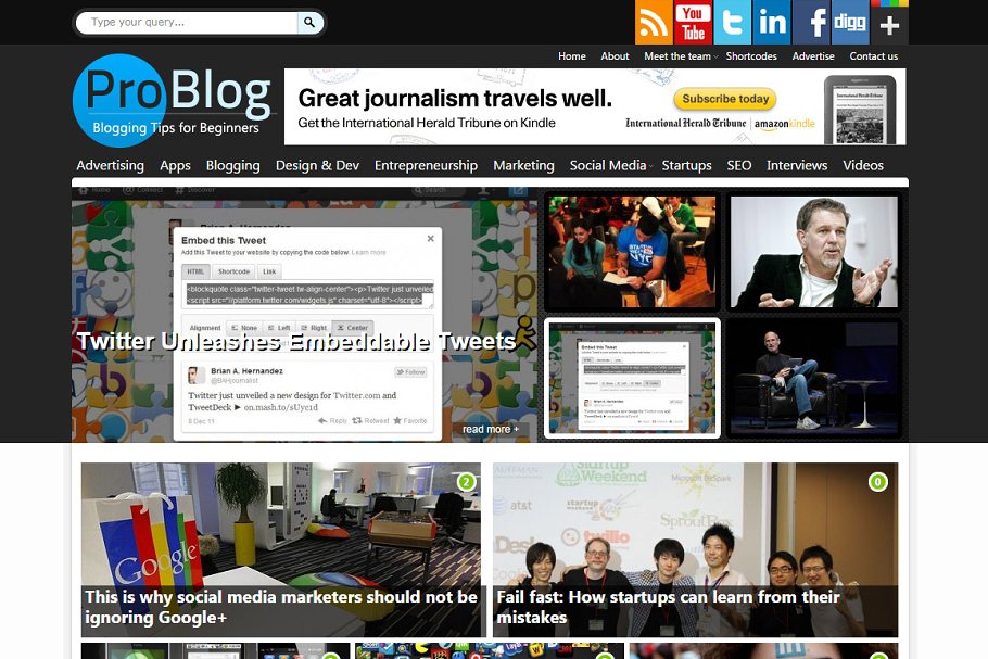 Download ProBlog Professional Blogging Theme