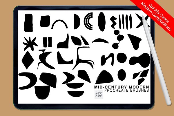 Download Procreate Mid Century Modern Brushes