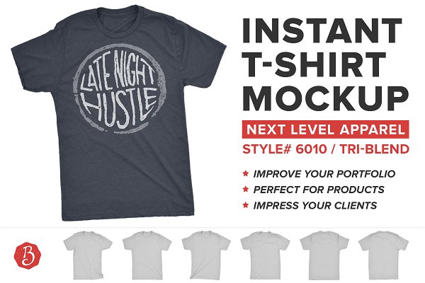 Download Next Level Tri-Blend T-Shirt Mockups