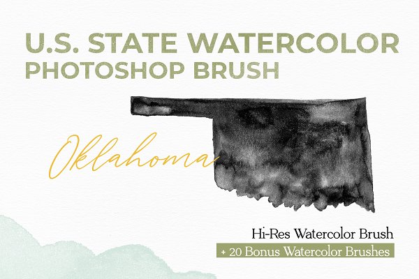 Download Oklahoma US Watercolor PS Brush