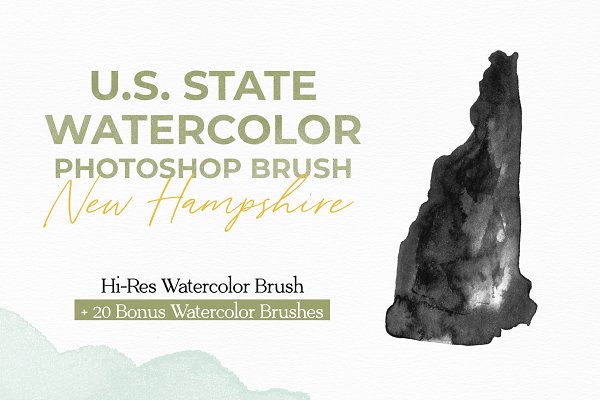 Download New Hampshire US Watercolor PS Brush