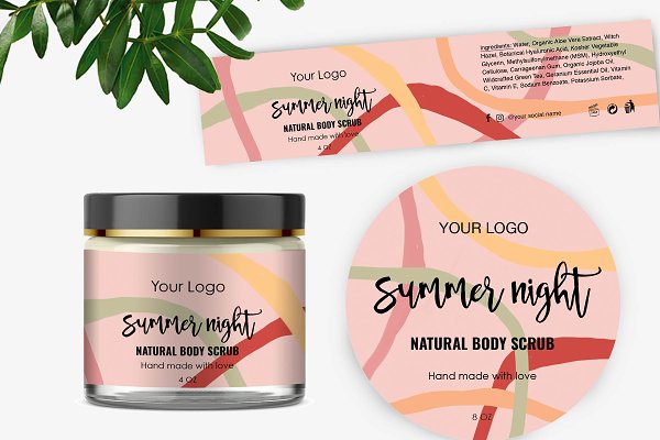 Download Body scrub product label template