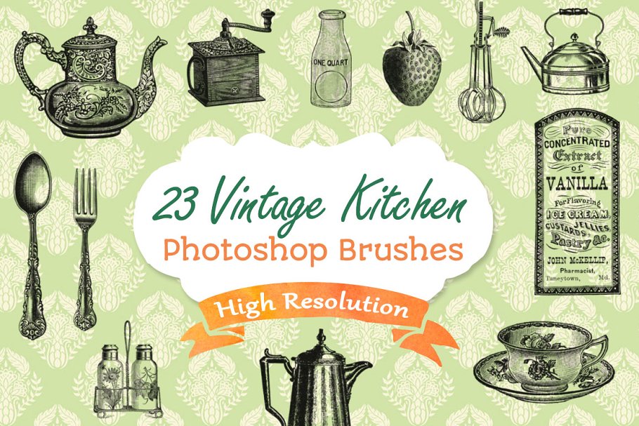 Download Vintage Retro Kitchen Illustrations
