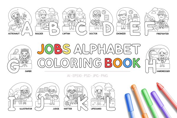 Download Jobs Alphabet Coloring Book