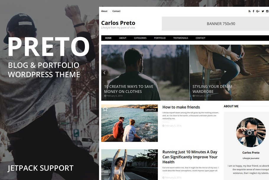Download Preto WordPress Blog & Portfolio