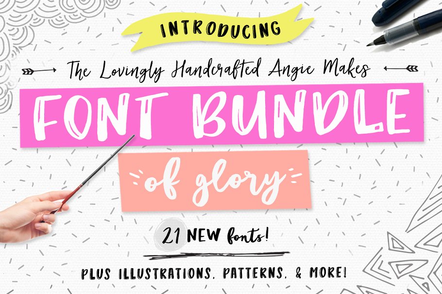 Download Angie Makes Font Bundle of Glory