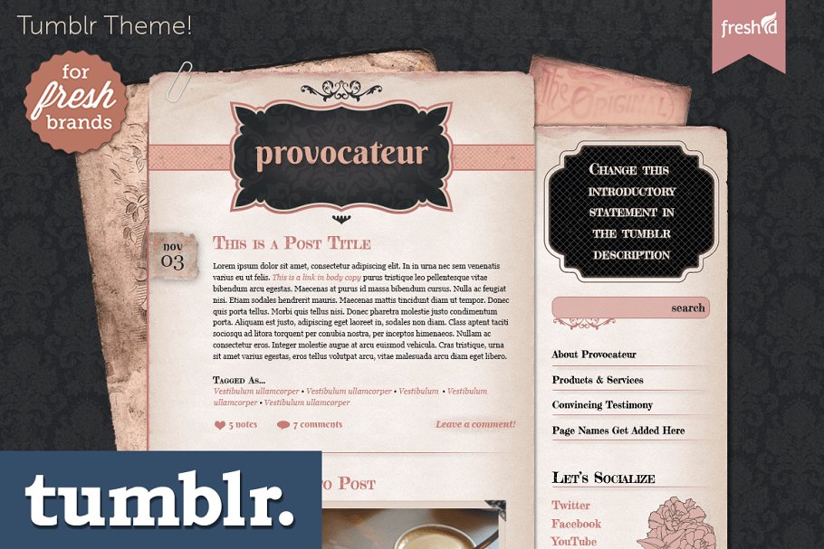 Download Provocateur Tumblr Theme