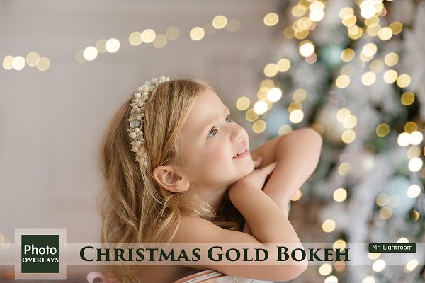 Download 60 Christmas Gold Bokeh Overlays
