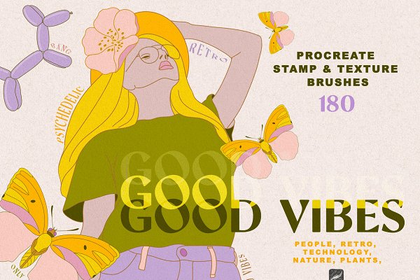 Download Good Vibes Procreate Stamp