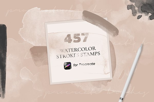 Download 457 Watercolor Stamps for Procreate