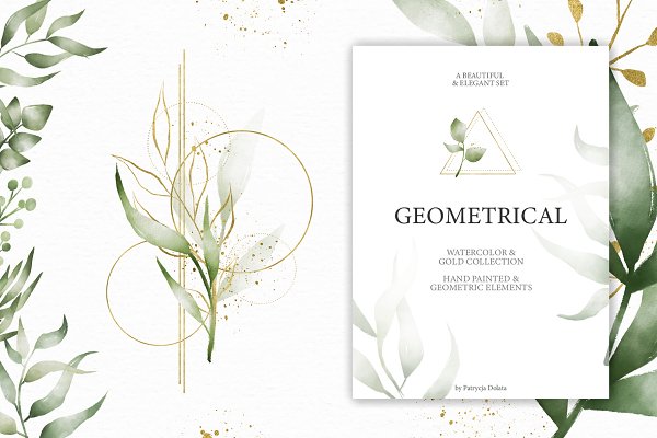 Download Geometrical. Gold & Watercolor Kit