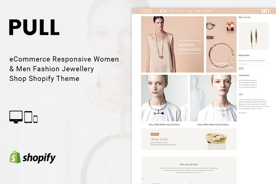 Download Pull Fashion Jewellery Shopify Theme