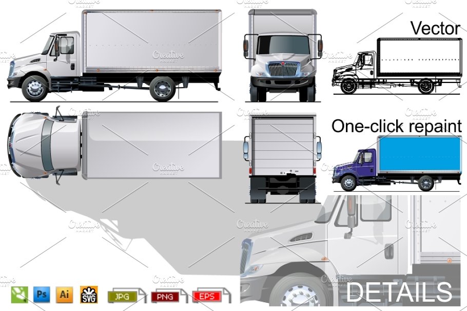 Download Delivery/cargo truck mockup