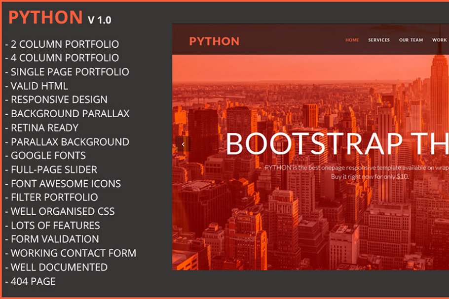 Download Python-Single Page Bootstrap Theme