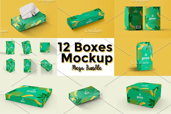 Download 12 Boxes Mockup - Mega Bundle