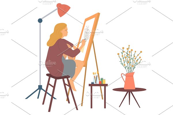 Download Woman Drawing Picture