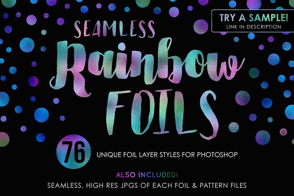 Download 76 Seamless Rainbow Foils