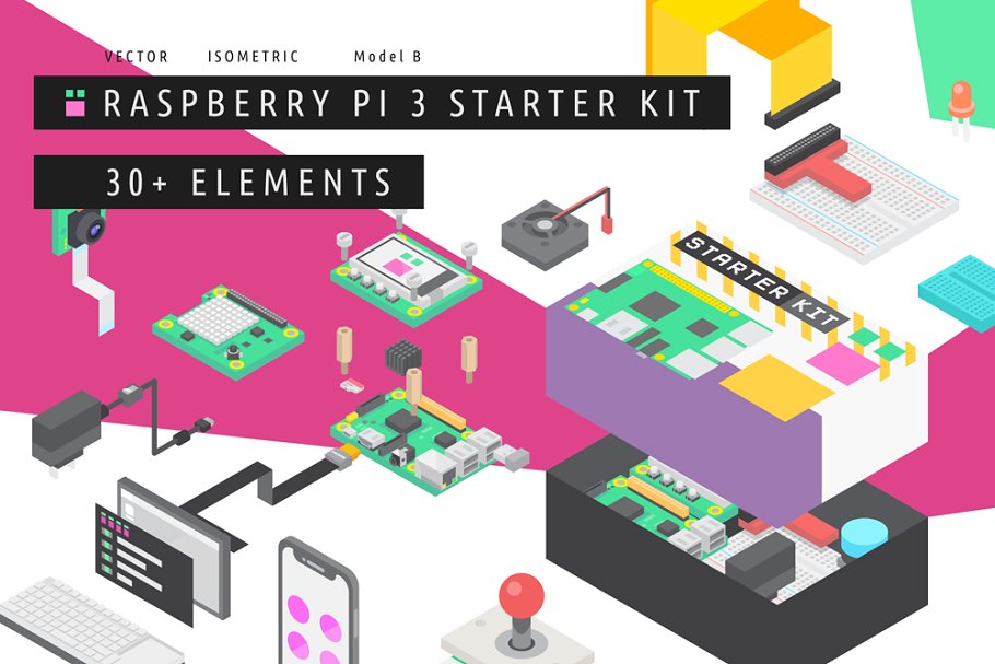 Download Raspberry Pi 3 Starter Kit Icon Pack