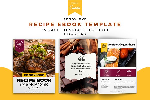 Download Foody Love Recipe Canva Template